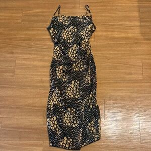 Floral Cowl Neck Strap Midi Dress